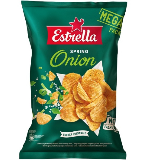Картофельные чипсы Estrella со вкусом зеленого лука, 130 гр. 